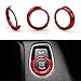 3Piece For BMW Steering Wheel Emblem Decal+Steering Wheel Center alloy Decor+Start Stop Button Ring Push Button Ignition Switch Decor combination,Make your car very cool (Rose red)