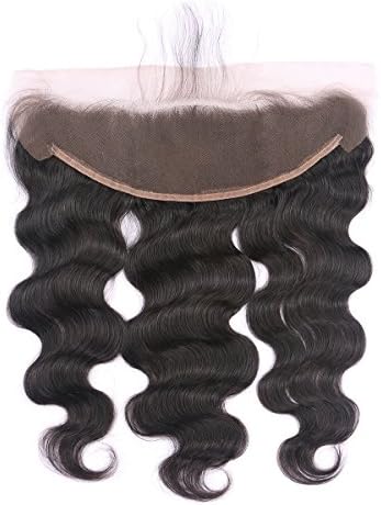 YOUDO Hair 8A Body Wave 13x4 Lace Frontal Closure Human Hair Extensions Free Part Ear to Ear Lace Frontal with Baby Hair for Black Women Bleached Knots(Natural Color 10Inch)