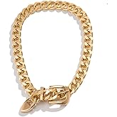 Yecomsy Chunky Choker Necklaces Cuban Link Chain Necklace Punk Gold Layered Lock Butterfly Pendant Necklace Boho Prom Party Festival Jewelry