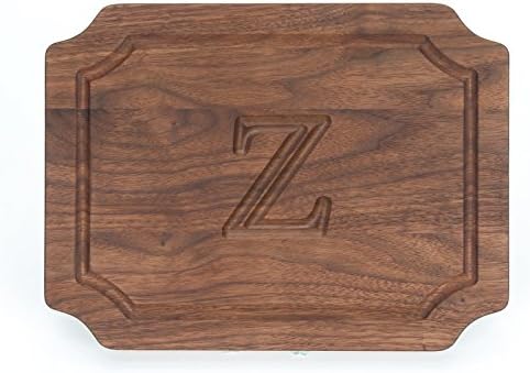 BigWood Boards W300-Z Cutting Board, Monogrammed Wedding Gift Cutting Board, Small Cheese Board, Walnut Wood Serving Tray, "Z"