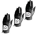 FINGER TEN All Weather Grip Golf Gloves Men Value 3 Pack for Right Handed Golfer, Hot Wet Rain Grip & Comfort Soft Glove for Premium Performance, Colors White Black Blue Sizes S M L XL