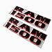 Yoaoo 2x OEM Black Ram 1500 Emblem Badge 3D Emblem Decals Nameplates Flat Letter Matte Red Frame