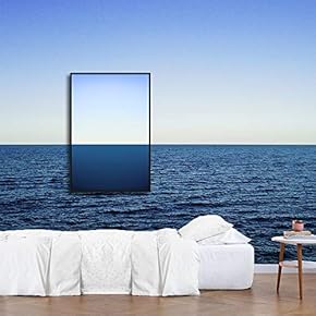 Framed Canvas Wall Art for Living Room, Bedroom Blue Coastline Theme Canvas Prints for Home Decoration Ready to Hang - 16x24 inches
