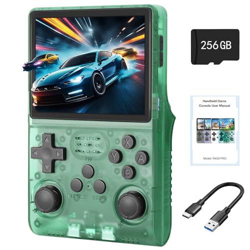 R40S Retro Game Console - 3.5 Inch IPS Screen, 256G Extra Large Memory, Portable Pocket Video Player, Linux System, Travel Essentials, Perfect for Halloween