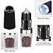 Gravity Electric Salt and Pepper Grinder Set of 2,Battery Powered Pepper Mill and Salt Mill, Adjustable Grind Coarseness with Blue LED Light, Automatic Salt and Pepper Shakers,by Kaleep