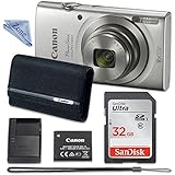 Canon PowerShot ELPH 180 Digital Camera (Silver) with 32GB Memory + CANON PSC-2070 CASE + CLOTH