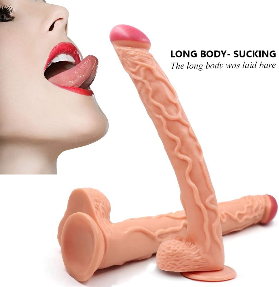 TOOAA Realistic Soft 16.53 inch Silicone Hands Huge Massage with Strong Suction Cup for Women (Color : Flesh)