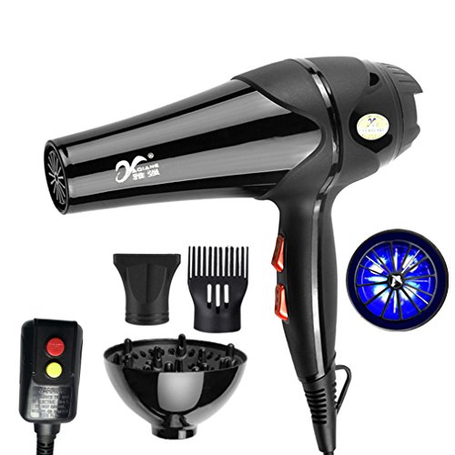 REBUNE 3000W-3600W Hair Dryer High-Power Hot/Cold Wind Pro 5-Speed Free Nozzles Styling Tools Salons Hair Drier For Home&Salon With Leakage Protection Switch