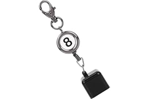 Generic Retractable Black Pool Cue Chalk Holder Durable for Billiards Snooker Key Ring Black