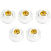 WOIWO 5PCS Popular Lamp Holder E27 Round Plastic Base Screw Bulb Holder White E27 Base Lamp Holder
