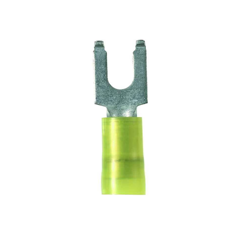 Panduit PN1010FFL Flanged Fork Terminal, Nylon Insulated, 12 10 AWG