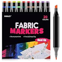 Fabric Markers Pens Permanent 20 Colors,Fabric Paint Art Markers Set with Dual Tips,Safe Graffiti Makers for Cloth Canvas Bags Shoes T-Shirts