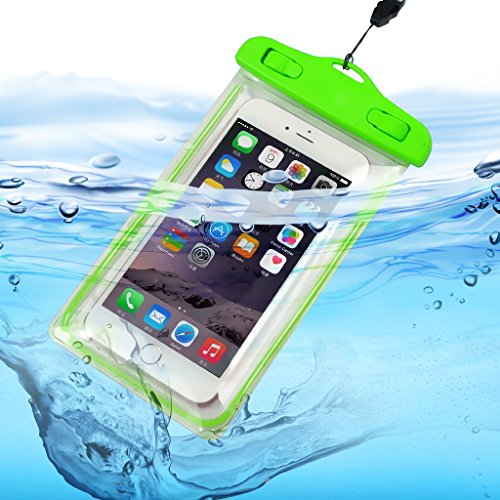 ONX3Â® (Green) BLU Life 8 Universal Transparent Mobile Cell Smart Phone, Passport, Money Underwater Waterproof Protection Bag, Case, Cover
