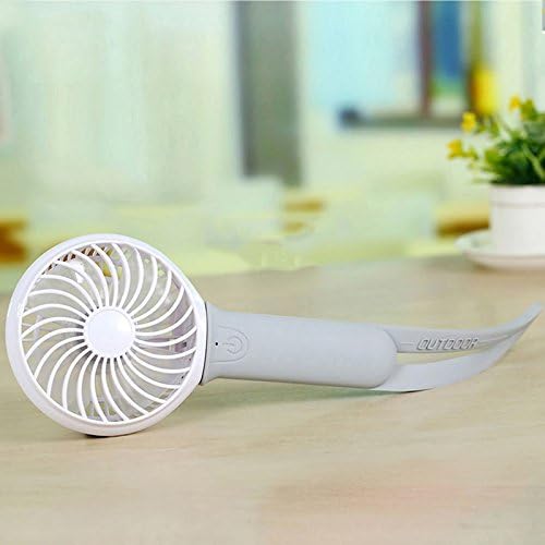 Fan Led Light Air Conditioner Cooler Adjustable Speed Heat Rechargeable Battery Fans 200Mm Grey