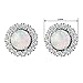 Bamos Jewelry Womens White Diamonds Fire Opal Best Friend Engagement Wedding CZ Gold Studs Earrings for Her
