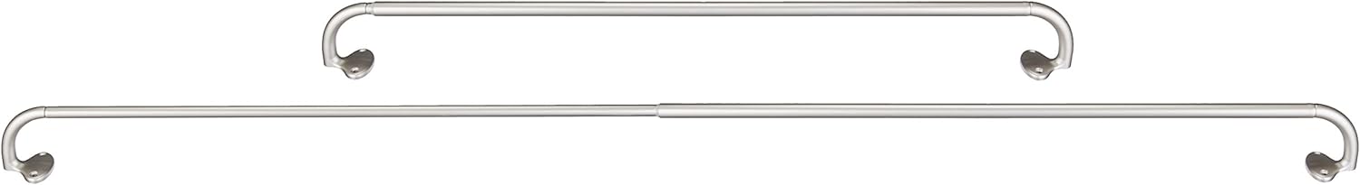  Basics Room Darkening Blackout Curtain Rod - 28" to 48", Nickel: Home & Kitchen