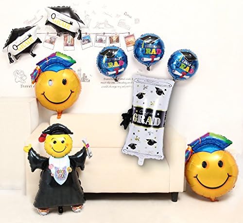 10PCS Graduation Party Decorations with Jumping Grad Graduation Certificate (Black)