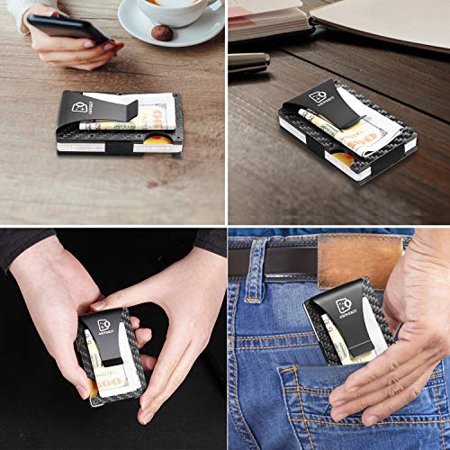 Carbon Fiber Slim Wallet | RFID Minimalist Wallet | Carbon Fiber Money Clip | Credit Card Holder Wallet for Men and Women | Fiber Wallets | Slim Wallet | Cash Money Clip | 2020 Version