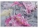 E-Clover - Unique Women's Floral Scarves: Chiffon Flowers & Birds Printed Scarf (Gray&Pink)