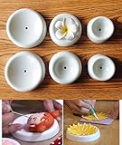 Fondant Drying Moulds 6 Pcs/Set, KOOTIPS Button Shapes Fondant Forming Cups Flower Drying Moulds Flower Cup Holder Cake Decorating Tools