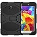 Azzsy Samsung Galaxy Tab E 8.0 Case,[Kickstand]Slim Heavy Duty Shockproof Rugged Cover Hard PC+Silicone Hybrid Impact Resistant Defender Full Body Protective Case with Screen Protector,Black