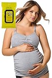Bundle 2 Item Cake Gelato Maternity Nursing Tank +Bella B Breastwipes Gry M