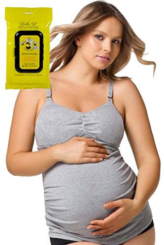Bundle 2 Item Cake Gelato Maternity Nursing Tank +Bella B Breastwipes Gry M