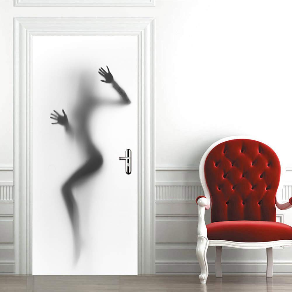 3D Door Mural Art Office Art Door Stickers for Interior Doors, Bedroom Living Room Bathroom House Decoration 30.3" x 78.7" (040#Bathroom Beauty, 30.3"W x 78.7"L) …
