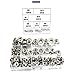 SpzcdZa 150pcs 304 Stainless Steel Serrated Hex Flange Nuts Flange Metric Hex Lock Nuts Assortment Kit (M3 M4 M5 M6 M8 M10 M12)