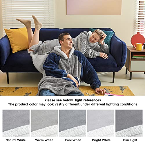 BEDSURE Oversized Wearable Blanket Hoodie, Long Sherpa Fleece Blanket