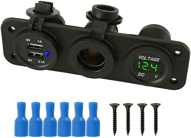 Amazon Bluecookie Jp シガーソケット Usb 2口 Led 3連 増設 12v 24v スマートフォン Gps 車 トラック バイク 船 キャンピングカー 急速充電 ソケット分配器 車 バイク