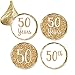 Gold 50th Anniversary Chocolate Kisses Party Favor Stickers – 180 Stickers, 50th Wedding or Business Anniversary Decorations