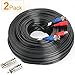 SHD 2Pack 200Feet Video Power Cable - BNC to RCA & BNC Female Connectors for CCTV Security System