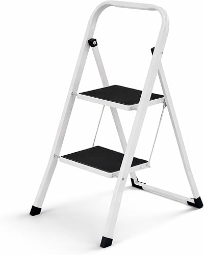 Oypla Foldable 2 Step Ladder Non Slip Steel Stepladder