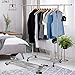 Auledio Clothes Garment Rack, Commercial Grade Clothes Rolling Heavy Duty Storage Organizer on Wheels with Adjustable Clothing Rack, Holds up to 200 lbs, Chrome (One Head)