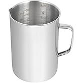 Kichwit Large Stainless Steel Measuring Cup, Liquid Metal Measuring Cup with Handle, 34oz / 1000ml / 4 Cups