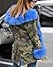 Roiii Plus Size Womens Winter Faux Fur Hooded Camouflage Parka Long Jacket