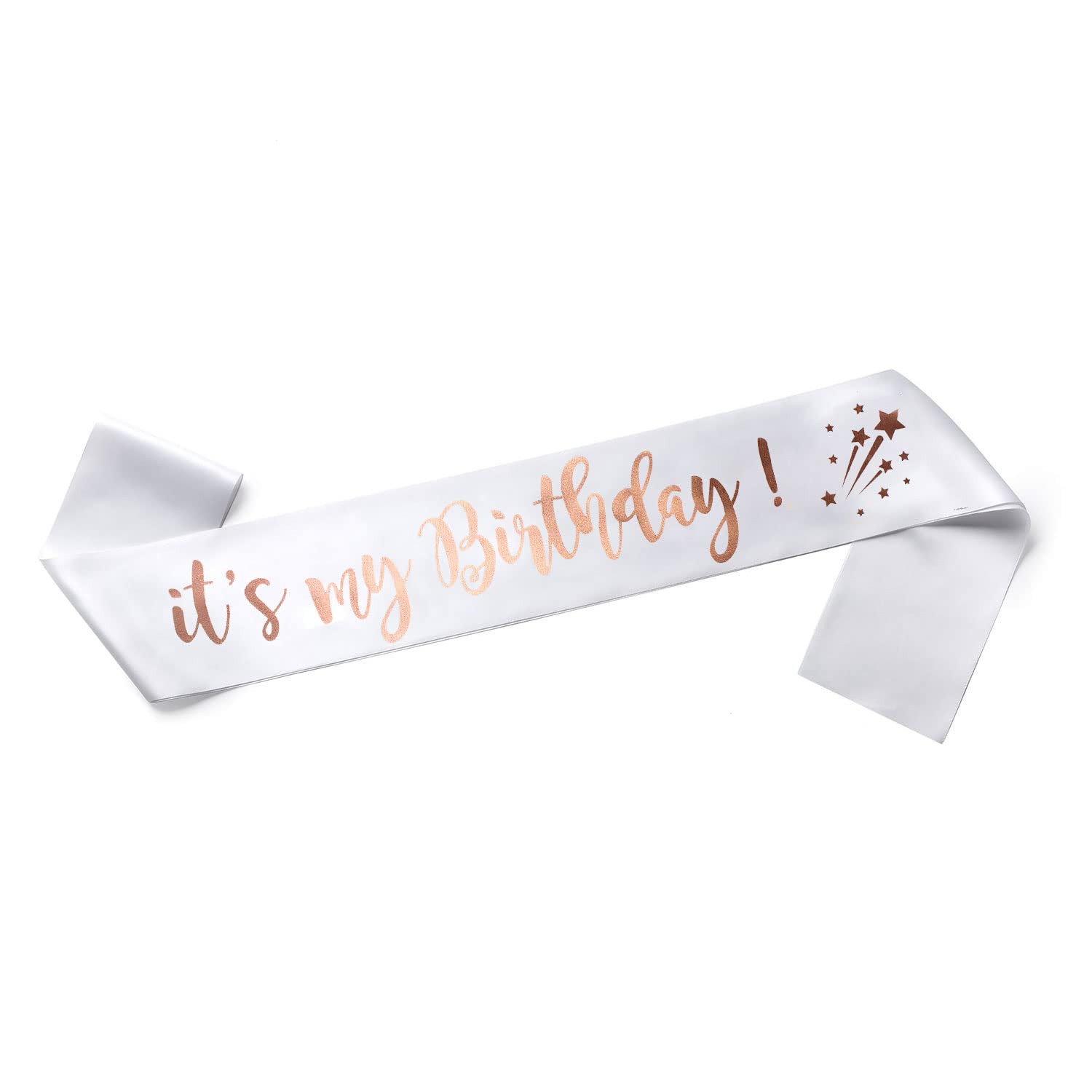 OMISS It's My Birthday - Sash - Be The Most Beautiful for Your Birthday (White and Rose Gold) …