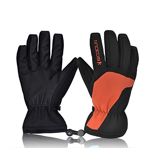 Men Ski Gloves Winter Waterproof and Warm for Outdoor Sports(Orange)-M Men Ski Gloves Winter Waterproof and Warm for Outdoor Sports(Orange)-M