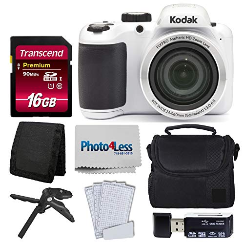 Kodak PIXPRO AZ401 Astro Zoom 16MP Digital Camera (White) + Camera Case
