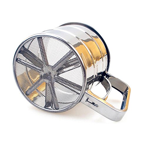 Pawaca Big Capacity Stainless Steel Flour Sifter 13 Ounce, Food-Grade Mesh Sieve with Measuring Scale Mark, Lead Free, No Plating, Rustproof, Baking Shaker for Icing Coffee Powder Dusting, and More - Thumbnail 4