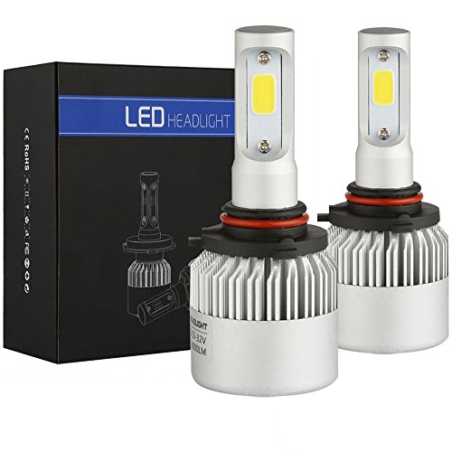 Aukmak 8000lm Extremely Bright 9005 HB3 COB LED Headlights Conversion Kit Replacement Bulbs 6500K Xenon White