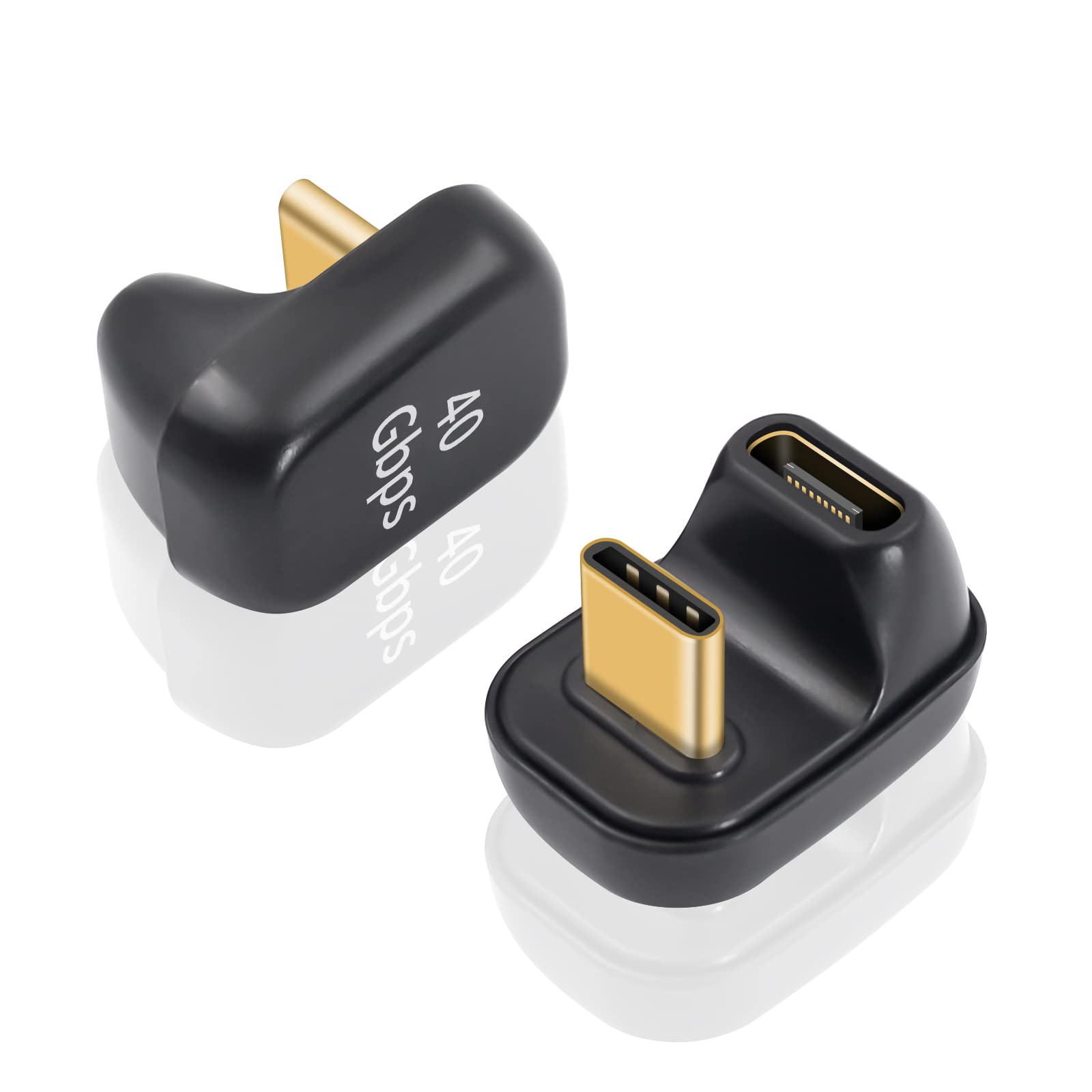 Duttek 180 Degree USB C Adapter 40Gbps, USB C U Adapter Supports 8k@60HZ and 100W fast charging, U Shape USB C Adapter Compatible with Thunderbolt 3/4 and with USB Type C interface devices -2Pack