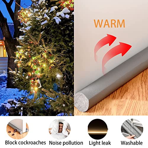 MAKINGTEC Door Draft Stopper, 1 Pcs Under Door Draught Excluder, Noise Blocker Draft Stopper, Prevent Bugs Coming Draught Excluder for Bottom of Door Keeping Warm (Gray)