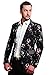 MOGU Mens 1 Button Floral Cotton Blazer Sport Coat Jacket US Size 38 Black
