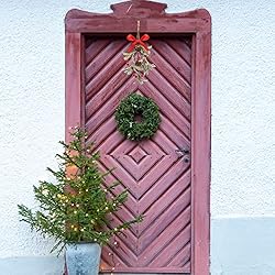 Christmas Artificial Mistletoe Ornament with Red