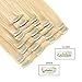 Real Clip in Hair Extensions Blonde 8 Pieces - Premium Women Straight Double Weft Thick Remy Hair Extensions Clip in on Human Hair for Short Hair (18
