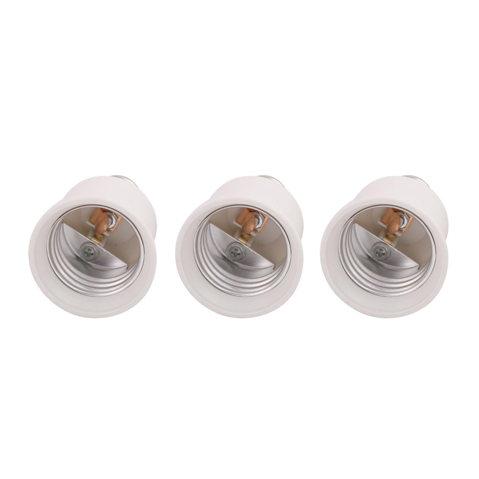 YOKIVE 3 Pcs E17 to E26 Light Socket Extension Holder, Bulb Base Adapter Commutator Extend Change Direction, Great for Home Office (White, 2.2-Inch)
