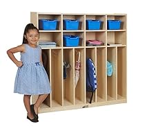 ECR4Kids Birch 8-Section Streamline Coat Locker, 48