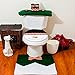 EIALA Christmas Decoration Santa Toilet Seat Cover & Rug & Tissue Box Cover Bathroom Set Gift (Green, Chrismas Snowman)